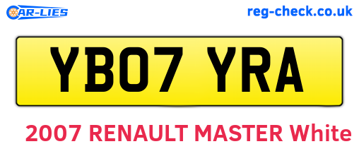 YB07YRA are the vehicle registration plates.