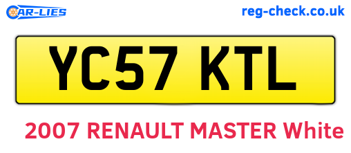 YC57KTL are the vehicle registration plates.