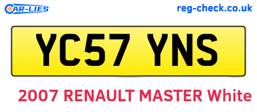 YC57YNS are the vehicle registration plates.