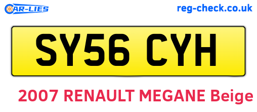 SY56CYH are the vehicle registration plates.