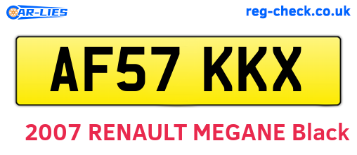 AF57KKX are the vehicle registration plates.