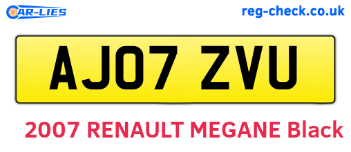 AJ07ZVU are the vehicle registration plates.