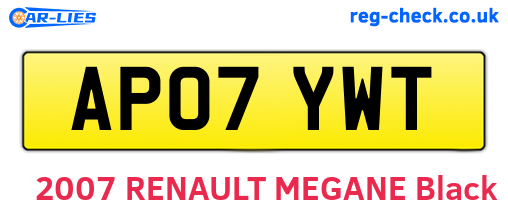 AP07YWT are the vehicle registration plates.