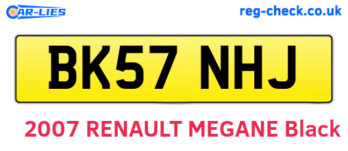 BK57NHJ are the vehicle registration plates.