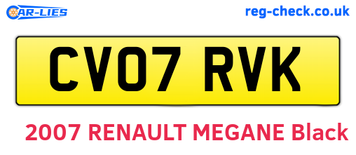 CV07RVK are the vehicle registration plates.