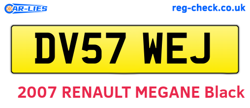 DV57WEJ are the vehicle registration plates.