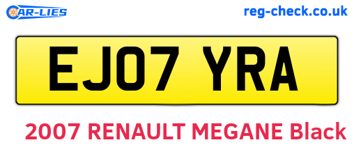EJ07YRA are the vehicle registration plates.