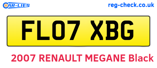 FL07XBG are the vehicle registration plates.