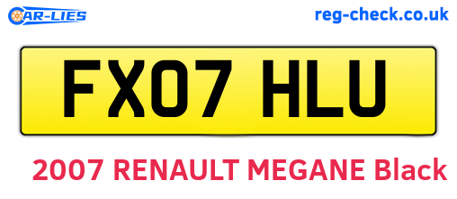 FX07HLU are the vehicle registration plates.