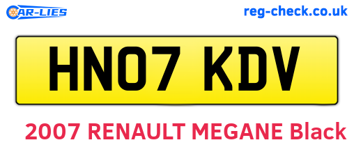 HN07KDV are the vehicle registration plates.
