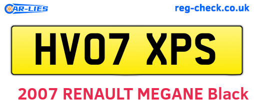 HV07XPS are the vehicle registration plates.