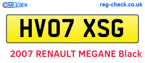 HV07XSG are the vehicle registration plates.