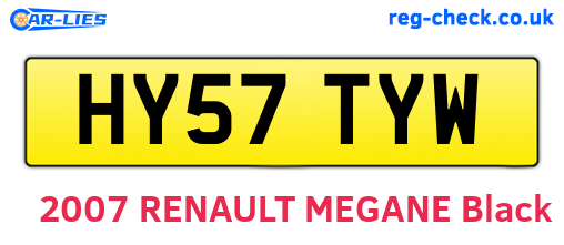 HY57TYW are the vehicle registration plates.