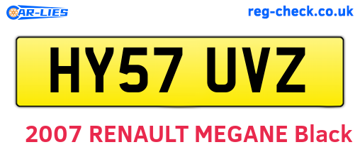 HY57UVZ are the vehicle registration plates.