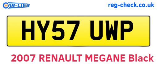 HY57UWP are the vehicle registration plates.