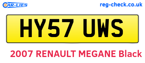 HY57UWS are the vehicle registration plates.