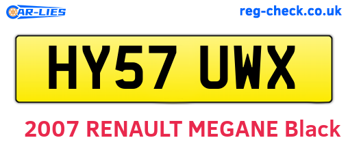 HY57UWX are the vehicle registration plates.