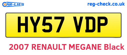HY57VDP are the vehicle registration plates.
