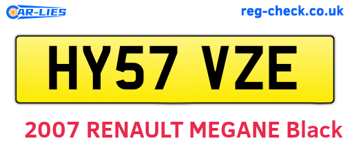 HY57VZE are the vehicle registration plates.