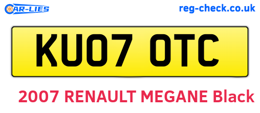 KU07OTC are the vehicle registration plates.