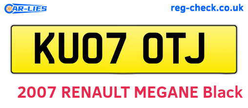 KU07OTJ are the vehicle registration plates.