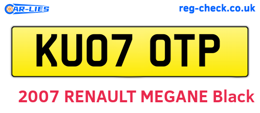 KU07OTP are the vehicle registration plates.