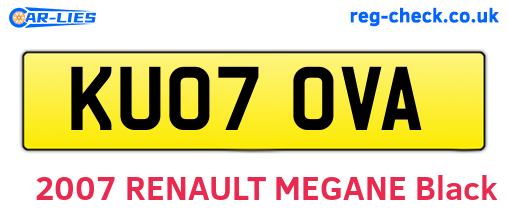 KU07OVA are the vehicle registration plates.