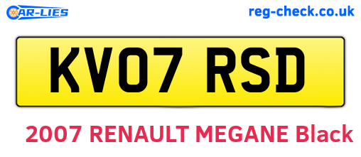 KV07RSD are the vehicle registration plates.
