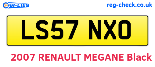 LS57NXO are the vehicle registration plates.