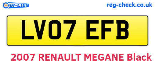 LV07EFB are the vehicle registration plates.