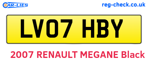 LV07HBY are the vehicle registration plates.