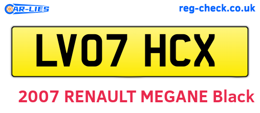 LV07HCX are the vehicle registration plates.