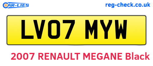 LV07MYW are the vehicle registration plates.