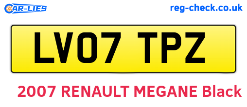 LV07TPZ are the vehicle registration plates.