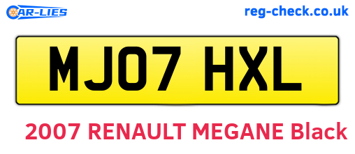 MJ07HXL are the vehicle registration plates.