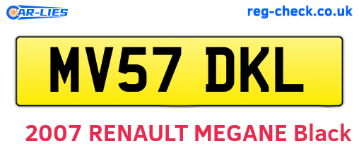 MV57DKL are the vehicle registration plates.