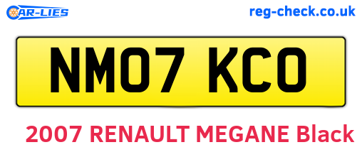 NM07KCO are the vehicle registration plates.
