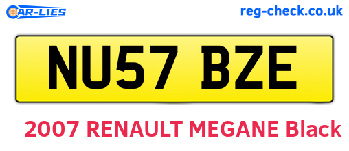 NU57BZE are the vehicle registration plates.