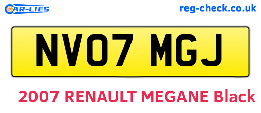 NV07MGJ are the vehicle registration plates.