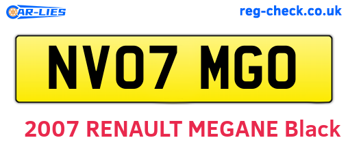 NV07MGO are the vehicle registration plates.