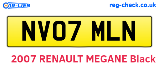 NV07MLN are the vehicle registration plates.