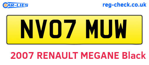 NV07MUW are the vehicle registration plates.