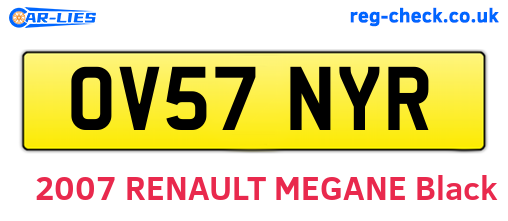 OV57NYR are the vehicle registration plates.