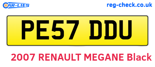 PE57DDU are the vehicle registration plates.