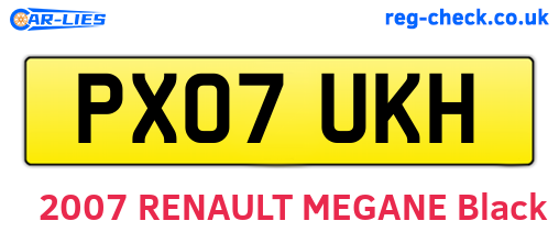 PX07UKH are the vehicle registration plates.