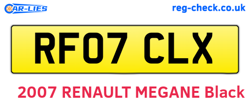 RF07CLX are the vehicle registration plates.