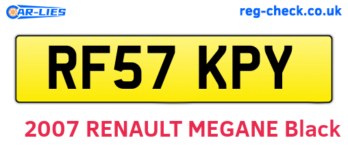 RF57KPY are the vehicle registration plates.