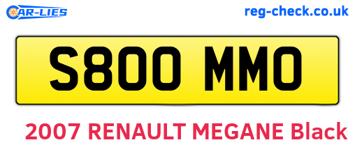 S800MMO are the vehicle registration plates.