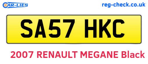 SA57HKC are the vehicle registration plates.