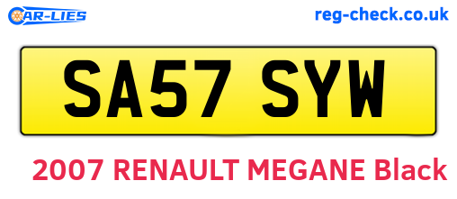 SA57SYW are the vehicle registration plates.